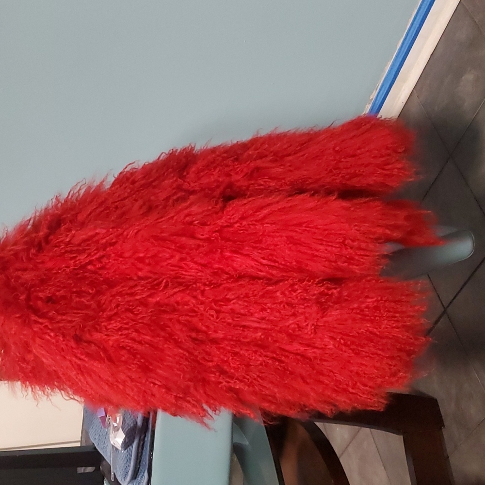 Real sheep Mongolian fur coat